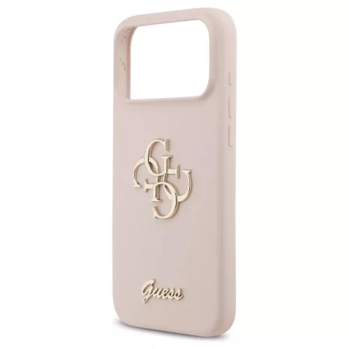 Guess szilikon Big 4G Script tok iPhone 17 Pro Max készülékhez rózsaszín
