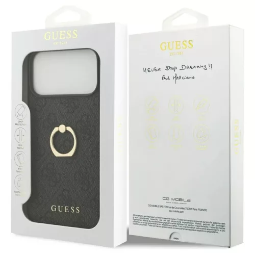Case Guess 4G Ring Stand tok iPhone 17 Pro Max készülékhez fekete