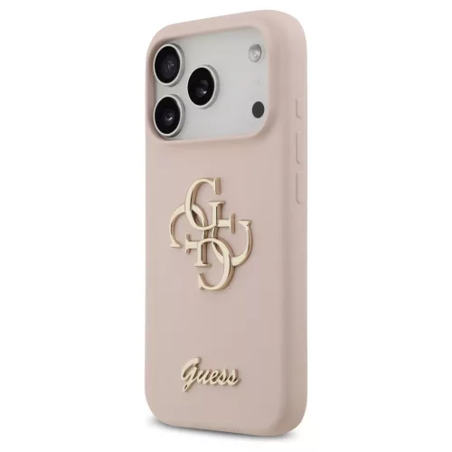 Guess Silicone Big 4G Script tok iPhone 17 Pro készülékhez rózsaszín