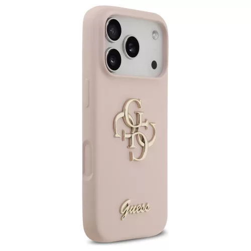 Guess Silicone Big 4G Script tok iPhone 17 Pro készülékhez rózsaszín
