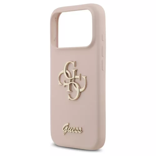 Guess Silicone Big 4G Script tok iPhone 17 Pro készülékhez rózsaszín