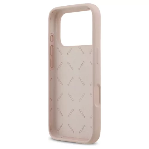 Guess Silicone Big 4G Script tok iPhone 17 Pro készülékhez rózsaszín
