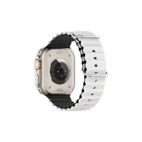   Beline Apple Watch szilikon Waves pánt 42/44/45/49mm készülékhez fehér-fekete doboz