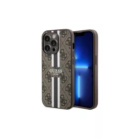   Guess GUHMP15LP4RPSW iPhone 15 Pro 6,1" keménytok 4G Printed Stripes MagSafe készülékhez barna