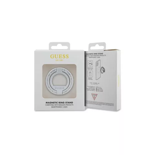 Guess MagSafe gyűrű állvány GUMRSALDGS Rhinestone ezüst