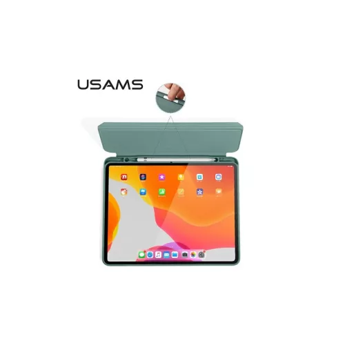 USAMS Winto tok iPad Air 10.9" 2020 készülékhez IP109YT04 (US-BH654) Smart Cover sötét zöld