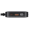 USAMS XR Series powerbank CD228 10000mAh 20W + USB-C/Lightning kábel fekete