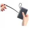 USAMS XR Series powerbank CD228 10000mAh 20W + USB-C/Lightning kábel fekete