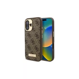   GuessGUHMP16MU4GPRW iPhone 16 Plus 6.7 készülékhez merev tok 4G Logo Plate MagSafe barna