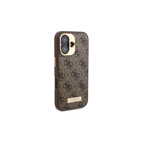 GuessGUHMP16MU4GPRW iPhone 16 Plus 6.7 készülékhez merev tok 4G Logo Plate MagSafe barna