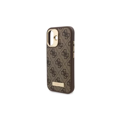 GuessGUHMP16MU4GPRW iPhone 16 Plus 6.7 készülékhez merev tok 4G Logo Plate MagSafe barna