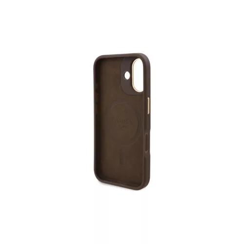 GuessGUHMP16MU4GPRW iPhone 16 Plus 6.7 készülékhez merev tok 4G Logo Plate MagSafe barna