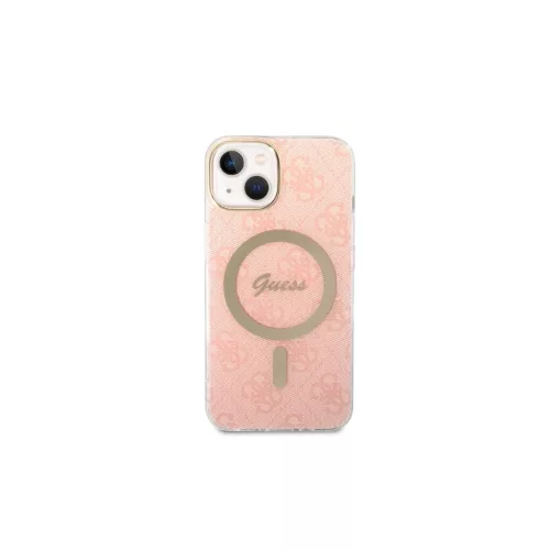 Guess GUBPP14MH4EACSP 4G Pri Case+ kemény tok és töltő szett iPhone 14 Plus és 15 Plus 6,7" készülékhez, rózsaszín