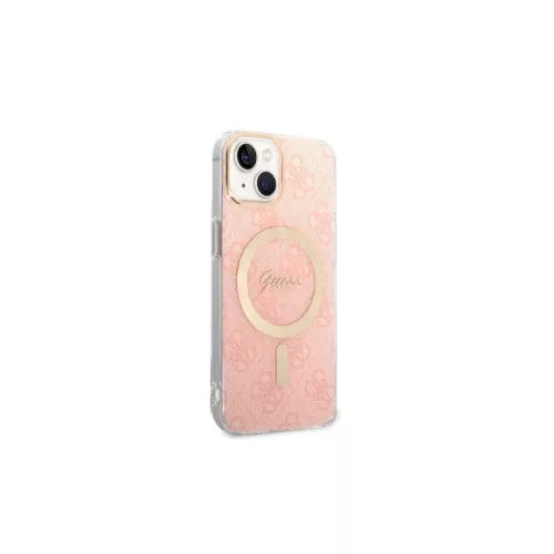 Guess GUBPP14MH4EACSP 4G Pri Case+ kemény tok és töltő szett iPhone 14 Plus és 15 Plus 6,7" készülékhez, rózsaszín