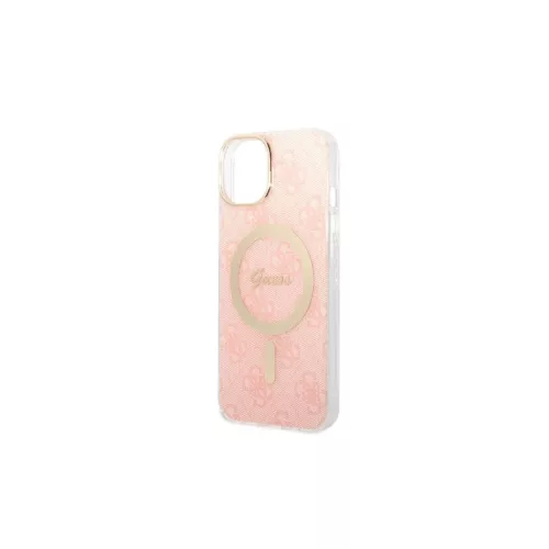 Guess GUBPP14MH4EACSP 4G Pri Case+ kemény tok és töltő szett iPhone 14 Plus és 15 Plus 6,7" készülékhez, rózsaszín