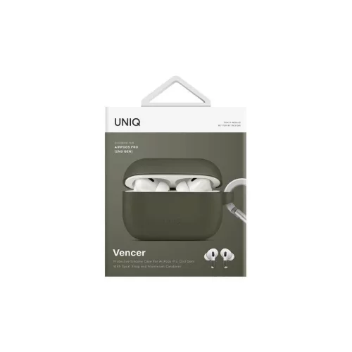 UNIQ Vencer szilikon tok AirPods Pro 2 gen. készülékhez, moha zöld