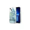Guess GUHCP13SLFLSN iPhone 13 mini készülékhez kemény tok Flower Liquid Glitter zöld
