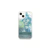 Guess GUHCP13SLFLSN iPhone 13 mini készülékhez kemény tok Flower Liquid Glitter zöld