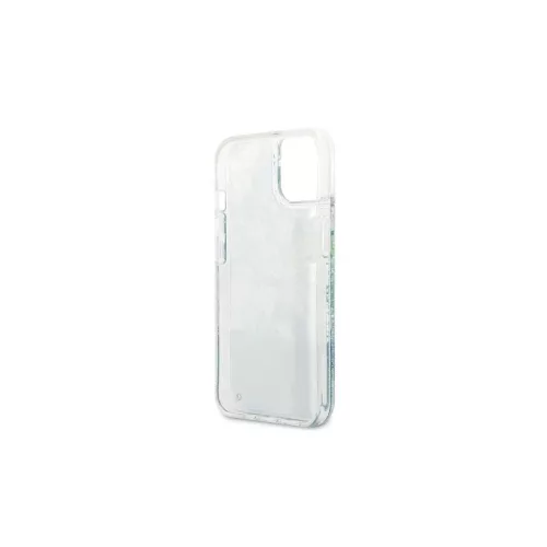 Guess GUHCP13SLFLSN iPhone 13 mini készülékhez kemény tok Flower Liquid Glitter zöld