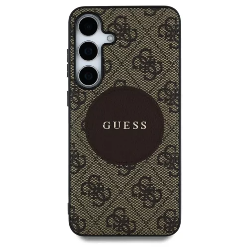 Guess 4G Round Patch Classic Logo MagSafe tok Samsung Galaxy S25 készülékhez barna