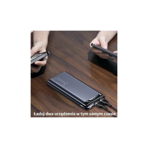 USAMS Hordozható töltő PB55 10000mAh 2xUSB LED display 10KCD14802 (US-CD148) alumínium zöld