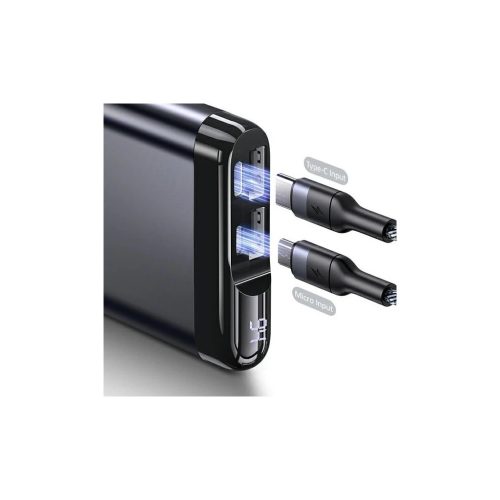 USAMS Hordozható töltő PB55 10000mAh 2xUSB LED display 10KCD14802 (US-CD148) alumínium zöld