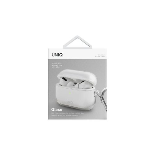 UNIQ Glase tok AirPods Pro 2 gen készülékhez, fényes átlátszó