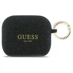   Tok Guess Silicone Glitter Ring AirPods Pro 3 készülékhez fekete