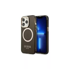   Guess GUHMP13LHTCMK iPhone 13 Pro / 13 6,1" készülékhez kemény tok Gold Outline Translucent MagSafe fekete