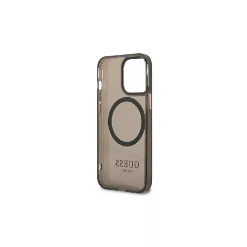 Guess GUHMP13LHTCMK iPhone 13 Pro / 13 6,1" készülékhez kemény tok Gold Outline Translucent MagSafe fekete