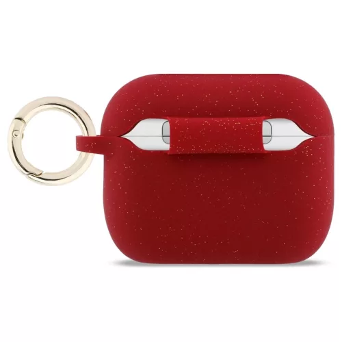 Case Guess Silicone Glitter Ring AirPods Pro 3 készülékhez fukszia