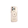 Guess GUHMP13LHTCMP iPhone 13 Pro / 13 6,1” készülékhez kemény tok Gold Outline Translucent MagSafe rózsaszín