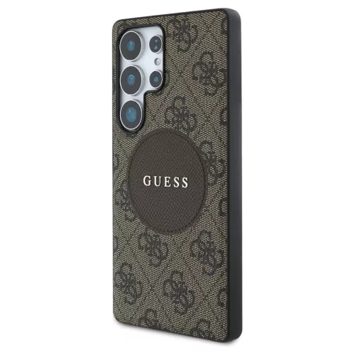 Guess tok 4G Round Patch Classic Logo MagSafe Samsung Galaxy S25 Ultra készülékhez barna