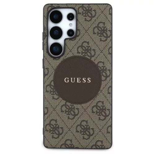 Guess tok 4G Round Patch Classic Logo MagSafe Samsung Galaxy S25 Ultra készülékhez barna