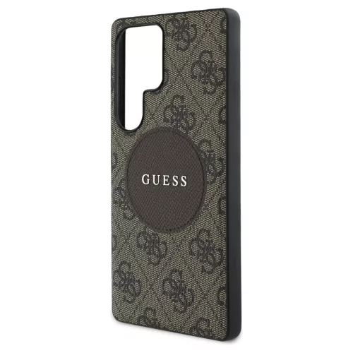 Guess tok 4G Round Patch Classic Logo MagSafe Samsung Galaxy S25 Ultra készülékhez barna