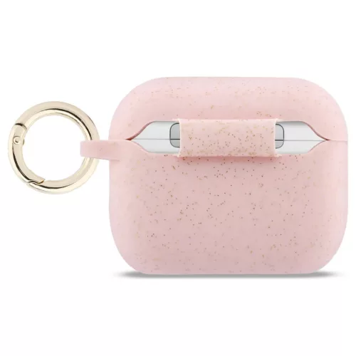 Guess Silicone Glitter Ring tok AirPods Pro 3 készülékhez rózsaszín