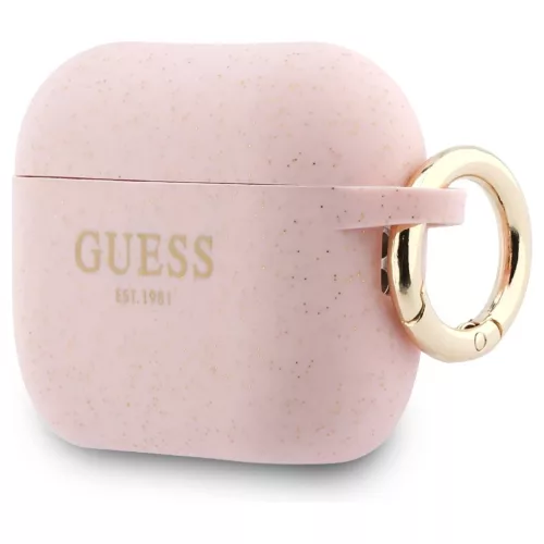 Guess Silicone Glitter Ring tok AirPods Pro 3 készülékhez rózsaszín