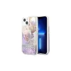 Guess GUHCP13SLFLSU iPhone 13 mini készülékhez tok Flower Liquid Glitter lila