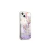 Guess GUHCP13SLFLSU iPhone 13 mini készülékhez tok Flower Liquid Glitter lila