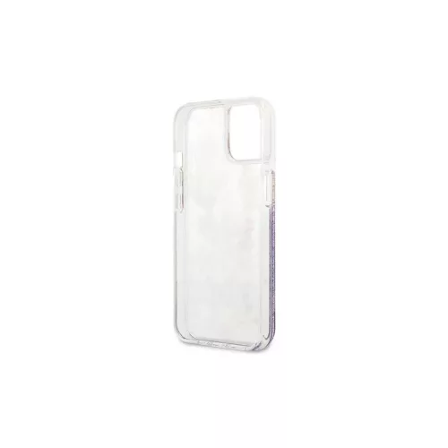 Guess GUHCP13SLFLSU iPhone 13 mini készülékhez tok Flower Liquid Glitter lila