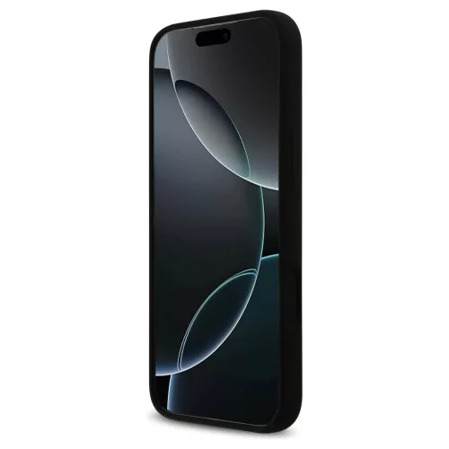 Guess szilikon Logo Strass 4G MagSafe tok iPhone 17 Pro Max készülékhez fekete