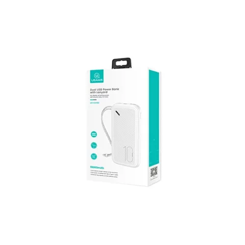 USAMS hordozható töltő PB56 10000mAh 2xUSB/USB-C/MicroUSB Fast Charge 10KCD15002 (US-CD150) fehér