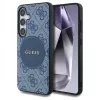 Guess 4G Round Patch Classic Logo MagSafe tok Samsung Galaxy S25 Plus készülékhez kék