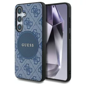   Guess 4G Round Patch Classic Logo MagSafe tok Samsung Galaxy S25 Plus készülékhez kék