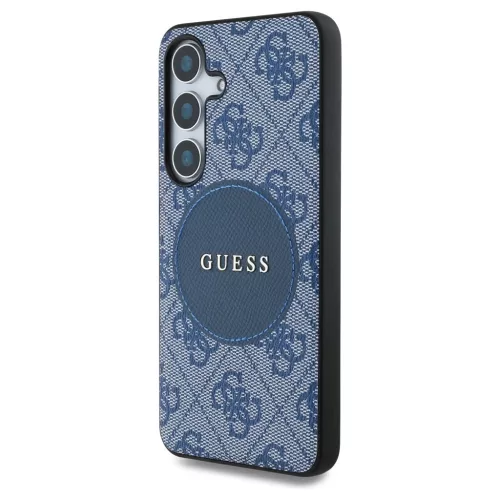 Guess 4G Round Patch Classic Logo MagSafe tok Samsung Galaxy S25 Plus készülékhez kék