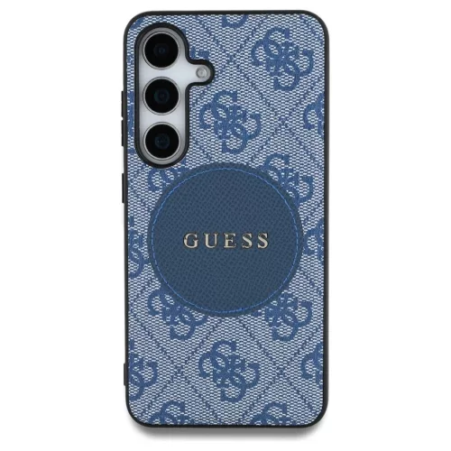 Guess 4G Round Patch Classic Logo MagSafe tok Samsung Galaxy S25 Plus készülékhez kék
