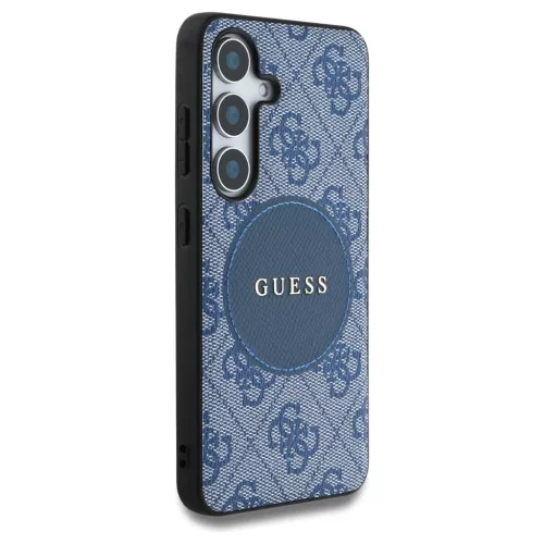 Guess 4G Round Patch Classic Logo MagSafe tok Samsung Galaxy S25 Plus készülékhez kék