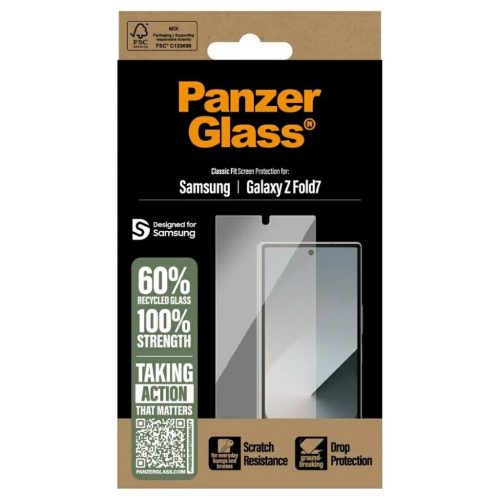 Samsung Galaxy Z Fold7 készülékhez edzett üveg kijelzővédő PanzerGlass Classic Fit