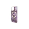 Guess GUHMP14SHTMRSU iPhone 14 / 15 / 13 6.1" készülékhez keménytok Golden Marble MagSafe lila