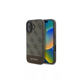   Guess GUHCP16MG4GLBR iPhone 16 Plus 6.7" készülékhez keménytok 4G Bottom Stripe barna